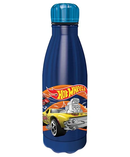 Hot Wheels Stainless Steel Water Bottle Blue - 600 ml