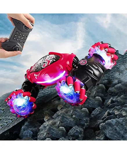 Toon Toyz  Off Road  Flips Double Sided Rotating Stunt RC Car - Red