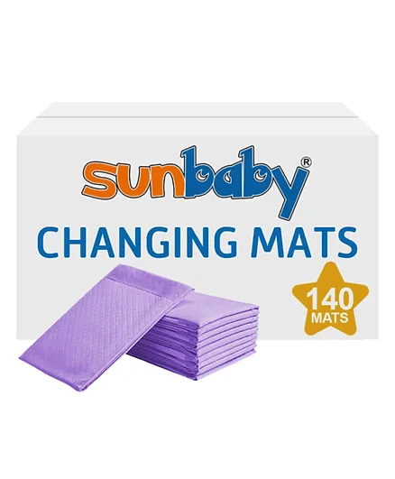 Sunbaby Disposable Changing Mats Pack of 140 - Purple