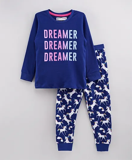 Minoti 2 Piece Dreamer Pyjama Set - Royal Blue