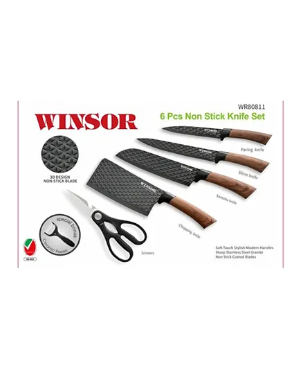 Winsor Non Stick Knife Set - 6 Pieces