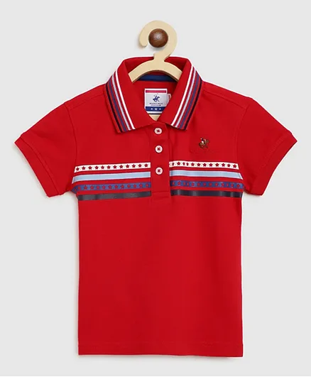 Beverly Hills Polo Club Fashion Polo T-Shirt - Red
