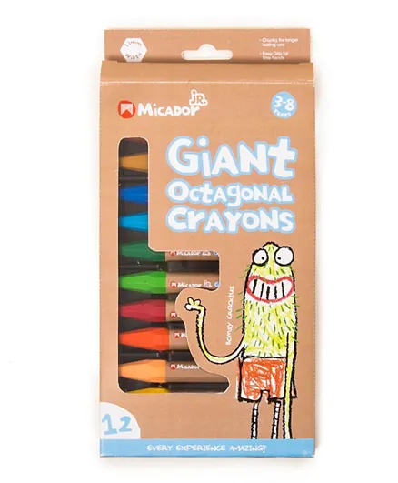 أقلام تلوين عملاقة على شكل ثماني من ميكادور ، 12 قطعة - متعددة الألوان