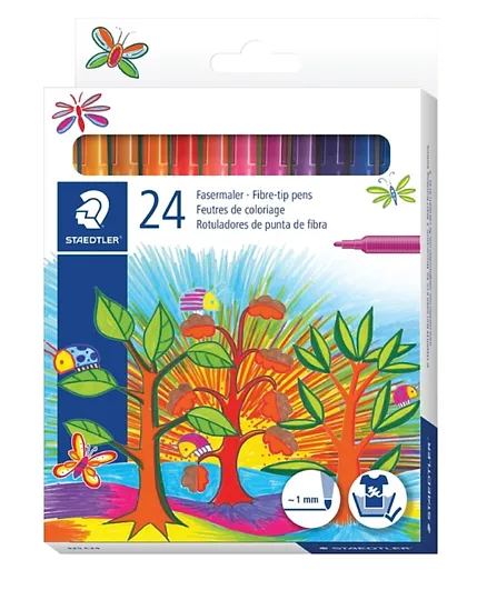 Staedtler Fiber Tip Pen Cardboard Set - 24 Colours