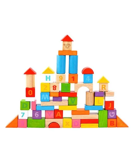 Tooky Toy Block Multicolour - 70 Pieces