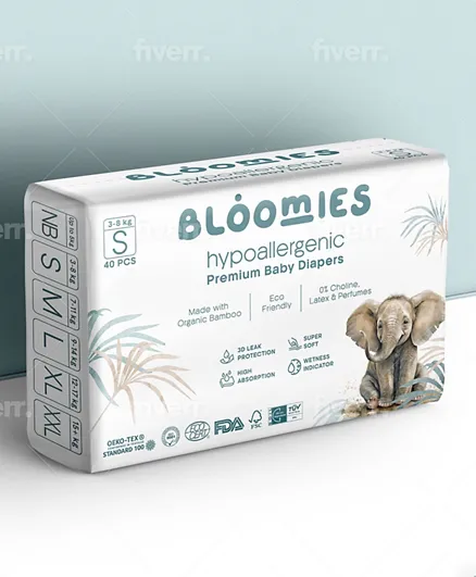 Bloomies Premium Baby Diapers Small Size - 40 Pieces