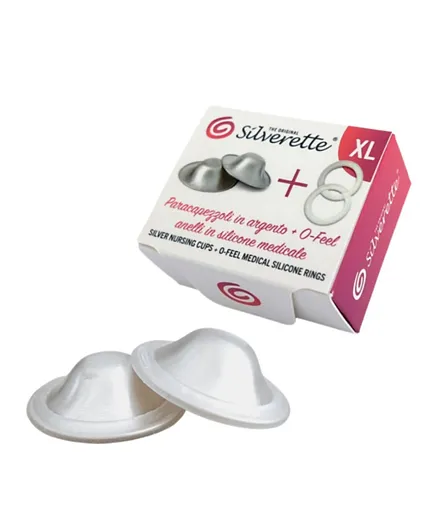 Silverette Silver Nursing Cups + O-Feel Rings XL - Pack of 4