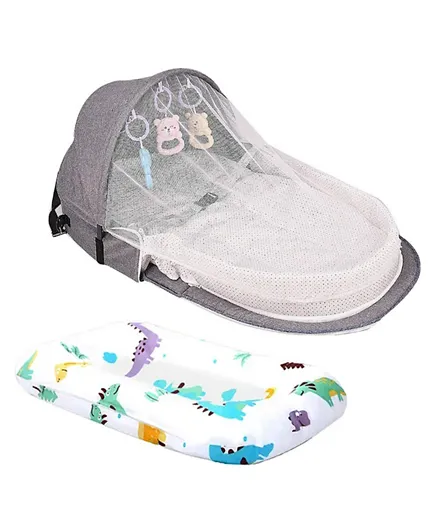 Star Babies Baby Bed With Mosquito Net And Deluxe Changing Pad