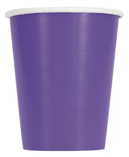 Unique Neon Purple Paper Cup Pack of 14 - 266 ml