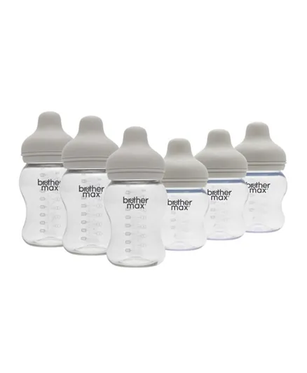 Brother Max PP Extra Wide Feeding Bottles - Pack of 6
