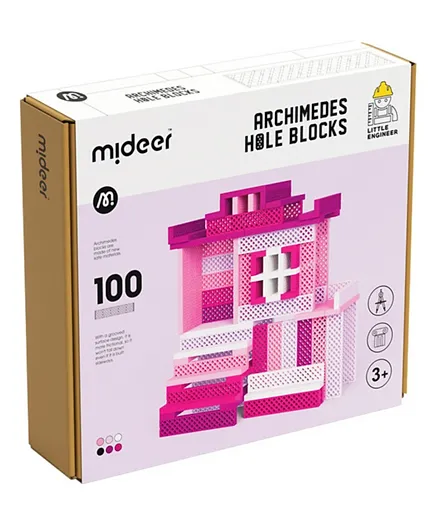 Mideer Archimedes Blocks Pink Color Palette - 100 Blocks