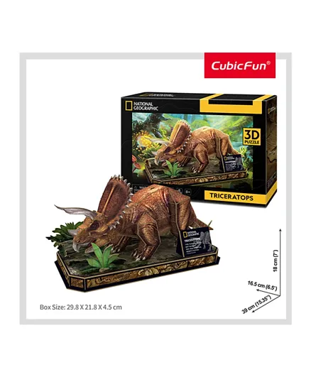 CubicFun National Geographic Triceratops Dinosaur 3D Puzzle - 44 Pieces