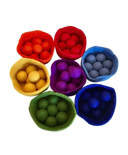 Papoose Rainbow Ball Bowl Set Blue - 56 pieces