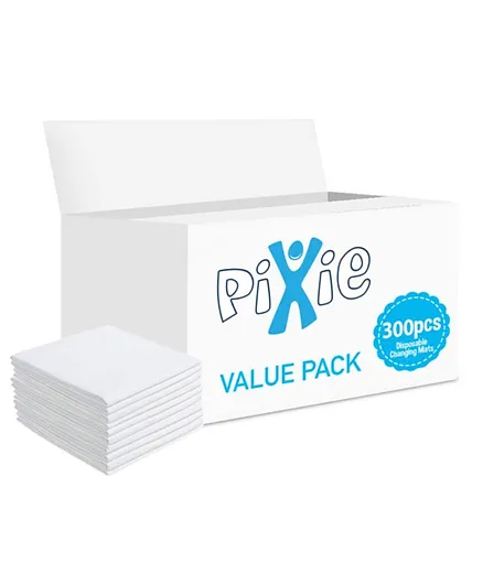 Pixie White Disposable Changing Mats Value Pack - 300 Pieces