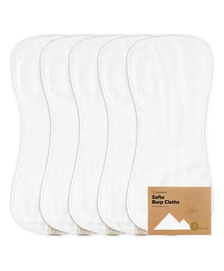 Keababies Softe Muslin Burp Cloth Soft White - 5 Pieces
