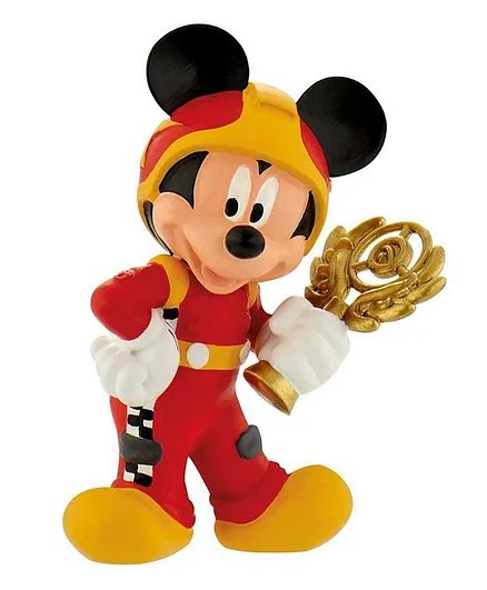 Bullyland Mickey Mouse Disney Racer Figurine 15cm - PVC Hand-Painted, Phthalate-Free, Enhances Coordination, 3 Years+