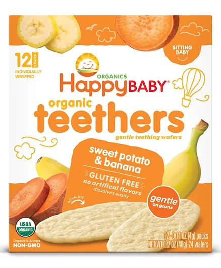 Happy Family Gentle Teethers Organic Teething Wafers 2 - 48g