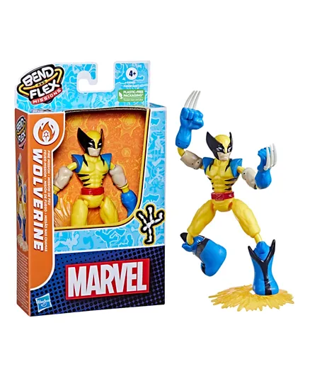 Marvel Avengers Bend and Flex Missions Wolverine Fire Mission Action Figure - 6 Inch