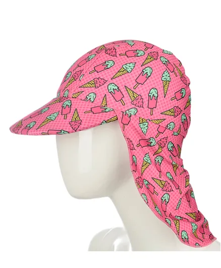 سليب ستوب - قبعة حماية من الشمس بطبعات - وردي