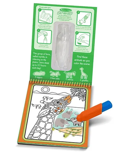 Melissa and Doug Water Wow! On the Go Travel Activity Water Reveal Pad - Safari