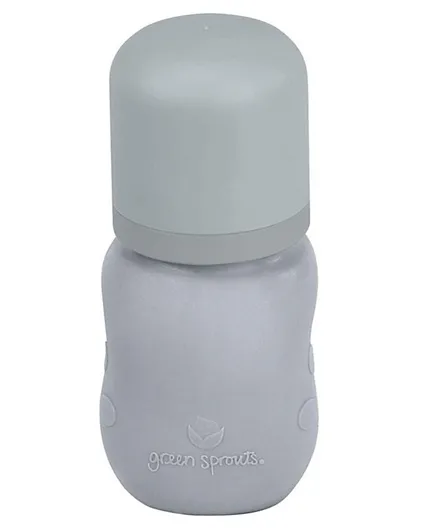 Green Sprouts Glass Baby Bottle with Silicone Cover Gray - 150ml