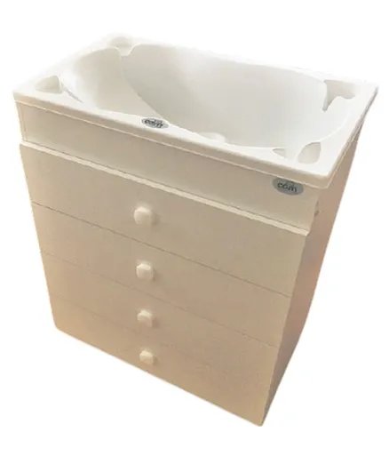 Cam Asia Cabinet with Bath Tub and Changing Table - Beige