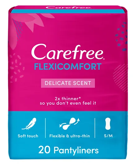 Carefree FlexiComfort Delicate Scent Panty Liners - Pack of 20