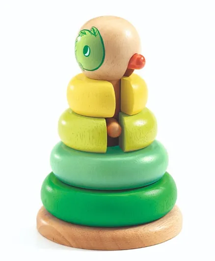 Djeco Tournitwist Wooden Stacking Ring Toy - Multicolor
