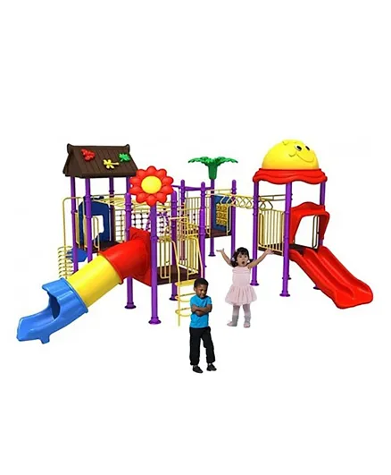 Myts Mega Backyard Kids Playground Swinger and Slider - Multi Color