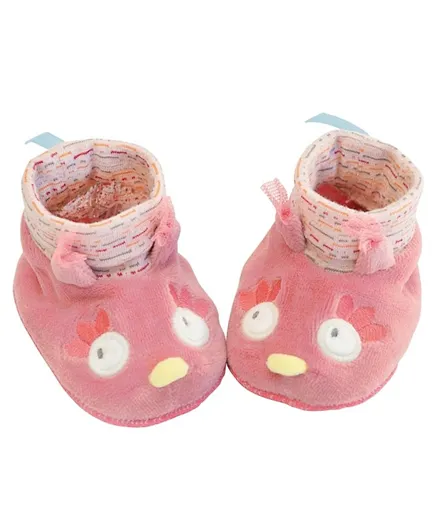 Moulin Roty Mademoiselle Et Ribambelle Baby Booties Owl - Peach
