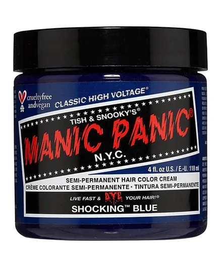 MANIC PANIC Classic High Voltage Semi Permanent Hair Color Cream Shocking Blue - 118mL