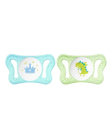Chicco Physio Micro Silicone Pacifiers Blue and White- Pack of 2