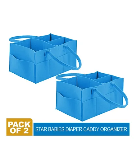 Star Babies Diaper Caddy Organizer Pack of 2 - Blue