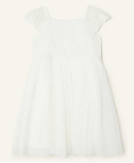 فستان بيبي استيلا للأطفال من مونسون تشيلدرن - أبيض