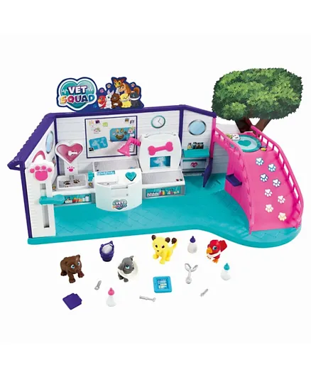 Vet Squad Vet Surgery Playset with 4 Pets and Accessories - Multicolour