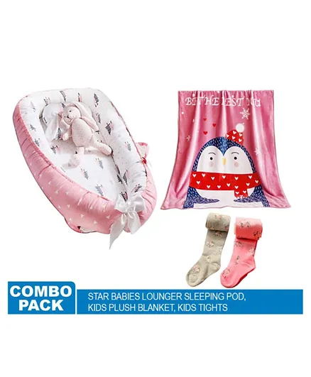 Star Babies Sleeping Pod Beds, Plush blankets, Pack of 2 tights - Multicolor