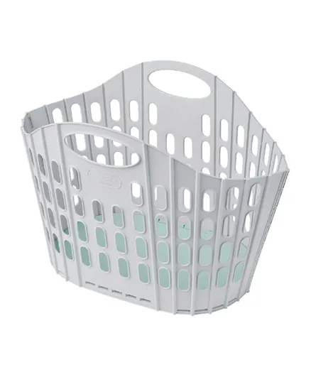 Addis Flat Folding Laundry Basket - Grey
