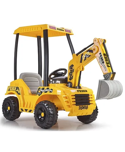 Feber 12V Battery Operated Super Digger Ride On - Yellow