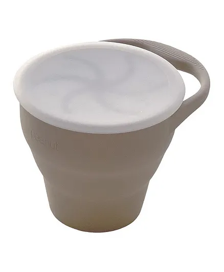 Peanut Silicone Collapsible Snack Cup - Sandstone