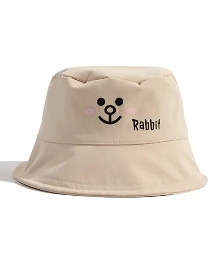 The Girl Cap Rabbit Printed Hat - Beige