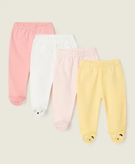 Zippy 4 Pack Footed  Pants - Multicolor