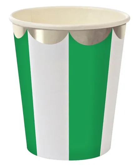 Meri Meri Green Stripe Cup Pack of 8 - 266 ml