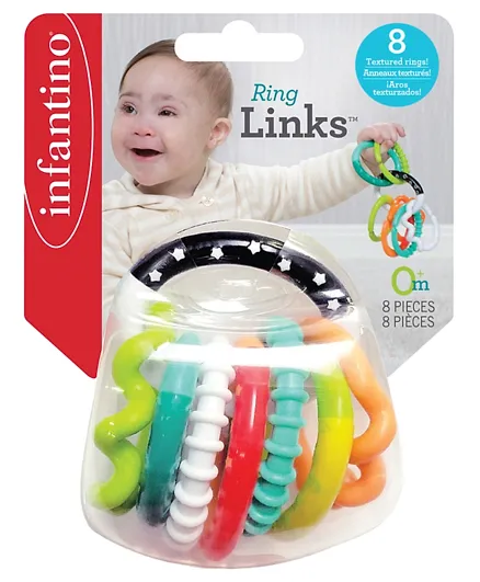 Infantino Textured Linking Rattles  - 8 Pieces