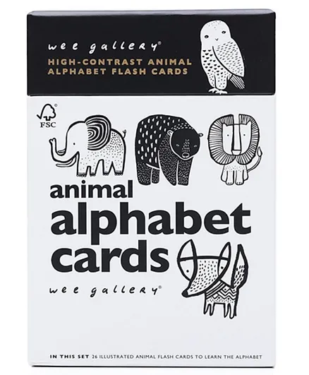 بطاقات الأبجدية للحيوانات من وي غاليري  - عبوة من 26