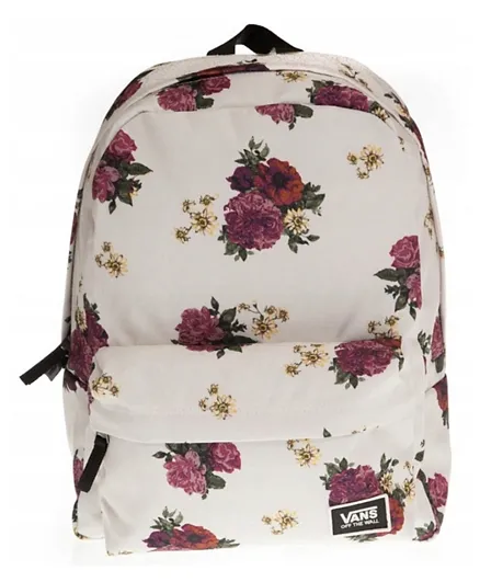 Vans Realm Classic Botanical Floral Backpack White - 17 Inches