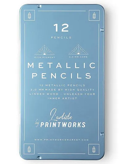 برينتوركس - 12 قلم رصاص ملون معدني - أزرق