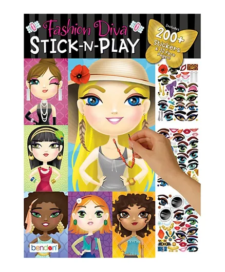 Stick-N-Play Fashion Diva Sticker Activity Book - English