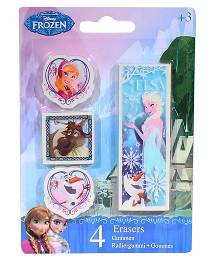 PMS Disney Frozen Set of 4 Erasers - Blue