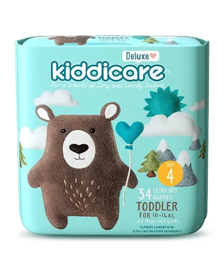 Kiddicare Deluxe Nappy Toddler Size 4 - 34 Pieces
