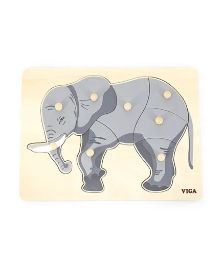 Viga Montessori Puzzle Elephant - 8 Pieces
